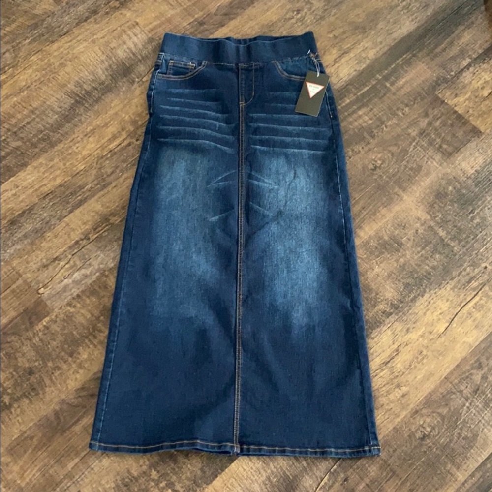 Long denim skirt